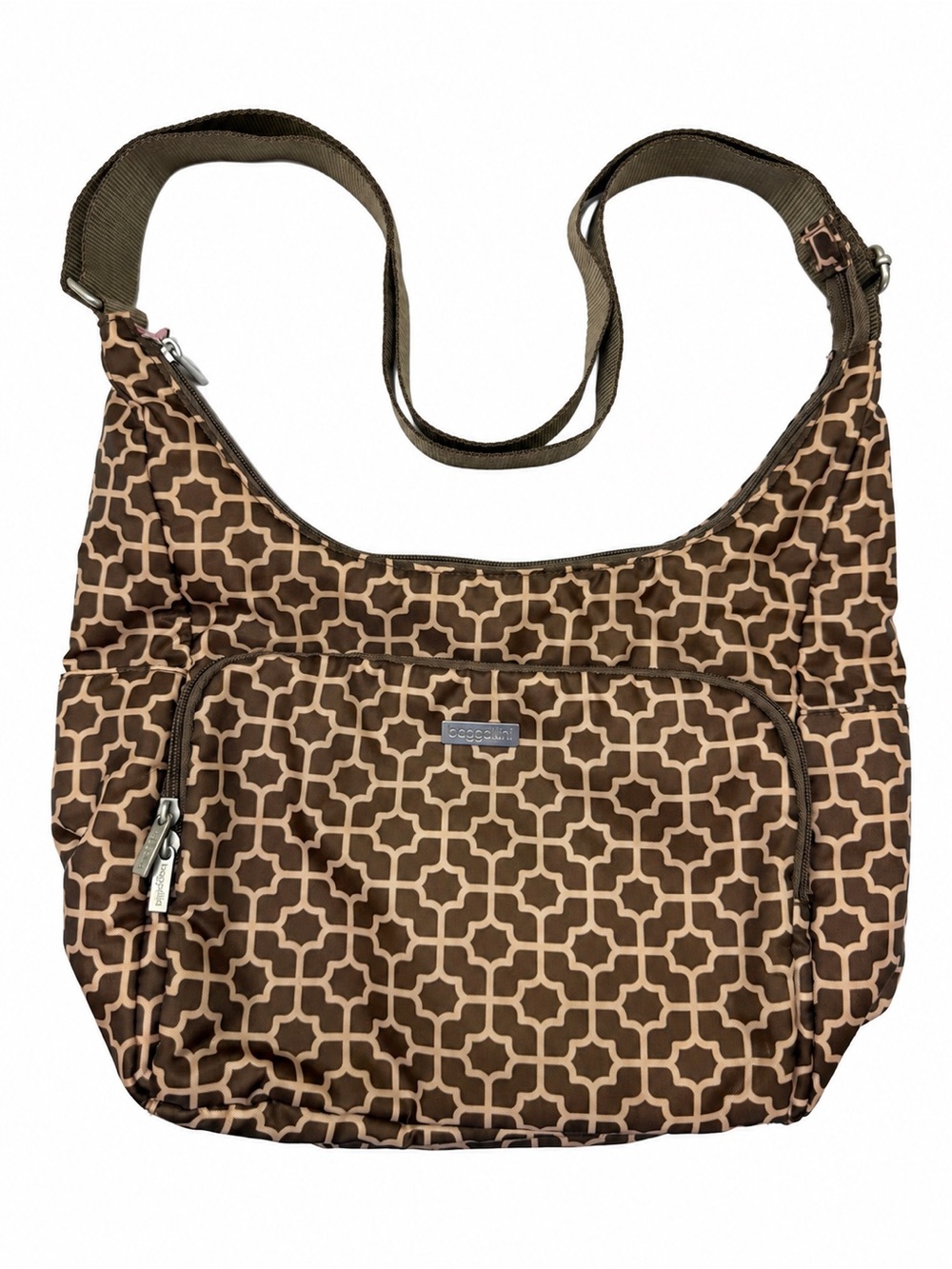 Baggallini Brown Geo-Print Crossbody Bag